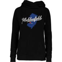 Haddonfield New Jersey NJ Map Womens Funnel Neck Pullover Hood