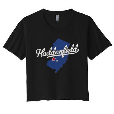 Haddonfield New Jersey NJ Map Women's Crop Top Tee