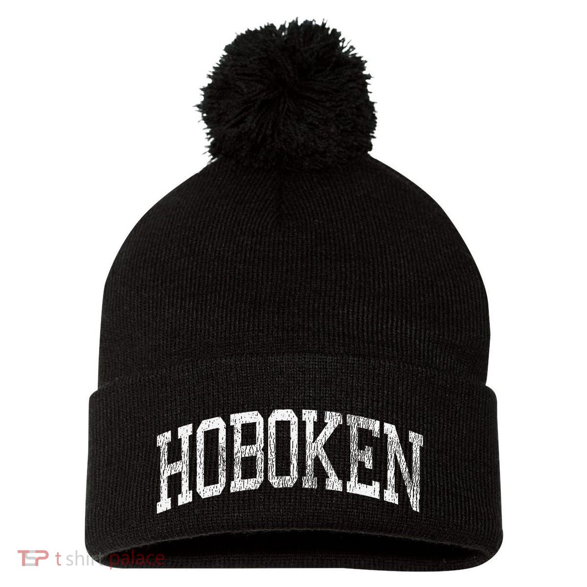 Hoboken New Jersey Nj Vintage Athletic Sports Pom Pom 12in Knit Beanie