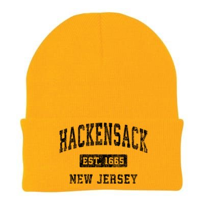 Hackensack New Jersey Nj Vintage Established Sports Knit Cap Winter Beanie