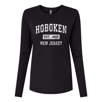 Hoboken New Jersey Nj Vintage Sports Womens Cotton Relaxed Long Sleeve T-Shirt