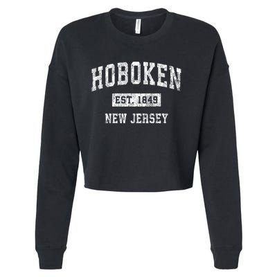 Hoboken New Jersey Nj Vintage Sports Cropped Pullover Crew