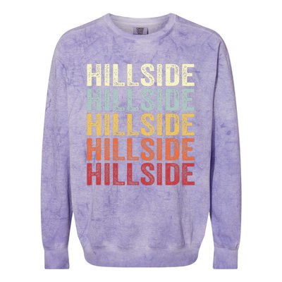 Hillside New Jersey Hillside Nj Retro Vintage Colorblast Crewneck Sweatshirt