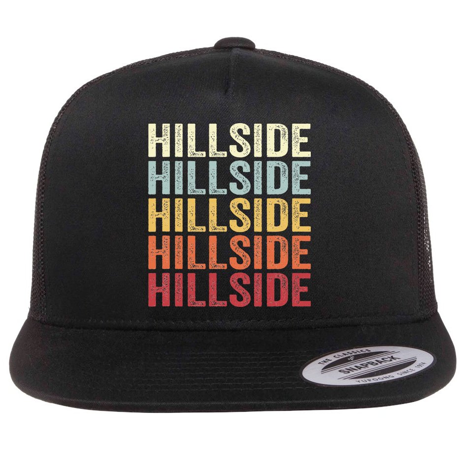 Hillside New Jersey Hillside Nj Retro Vintage Flat Bill Trucker Hat