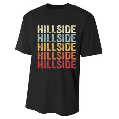 Hillside New Jersey Hillside Nj Retro Vintage Performance Sprint T-Shirt