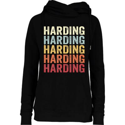 Harding New Jersey Harding NJ Retro Vintage Text Womens Funnel Neck Pullover Hood