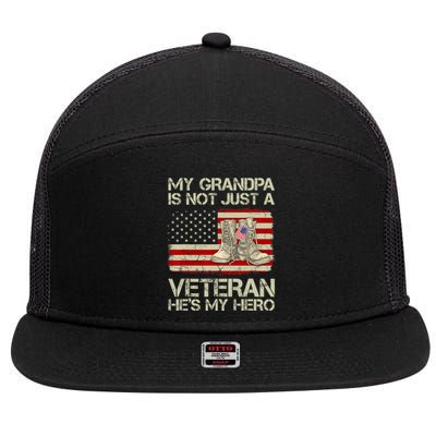 he's not just a veteran he is my grandpa Veteran 7 Panel Mesh Trucker Snapback Hat