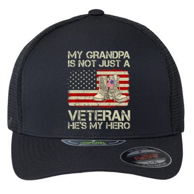 he's not just a veteran he is my grandpa Veteran Flexfit Unipanel Trucker Cap