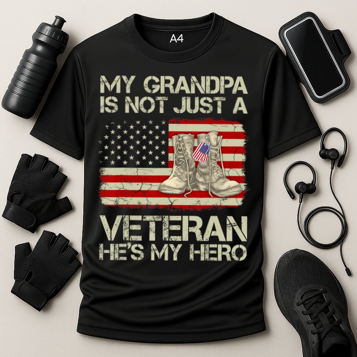 he's not just a veteran he is my grandpa Veteran Cooling Performance Crew T-Shirt