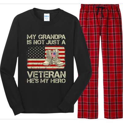 he's not just a veteran he is my grandpa Veteran Long Sleeve Pajama Set