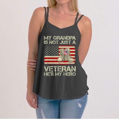 he's not just a veteran he is my grandpa Veteran Women's Strappy Tank