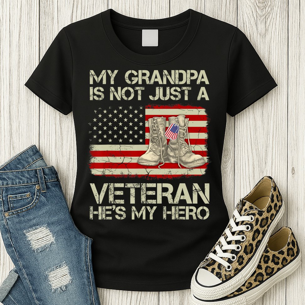 he's not just a veteran he is my grandpa Veteran Womens T-Shirt