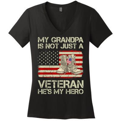 he's not just a veteran he is my grandpa Veteran Women's V-Neck T-Shirt