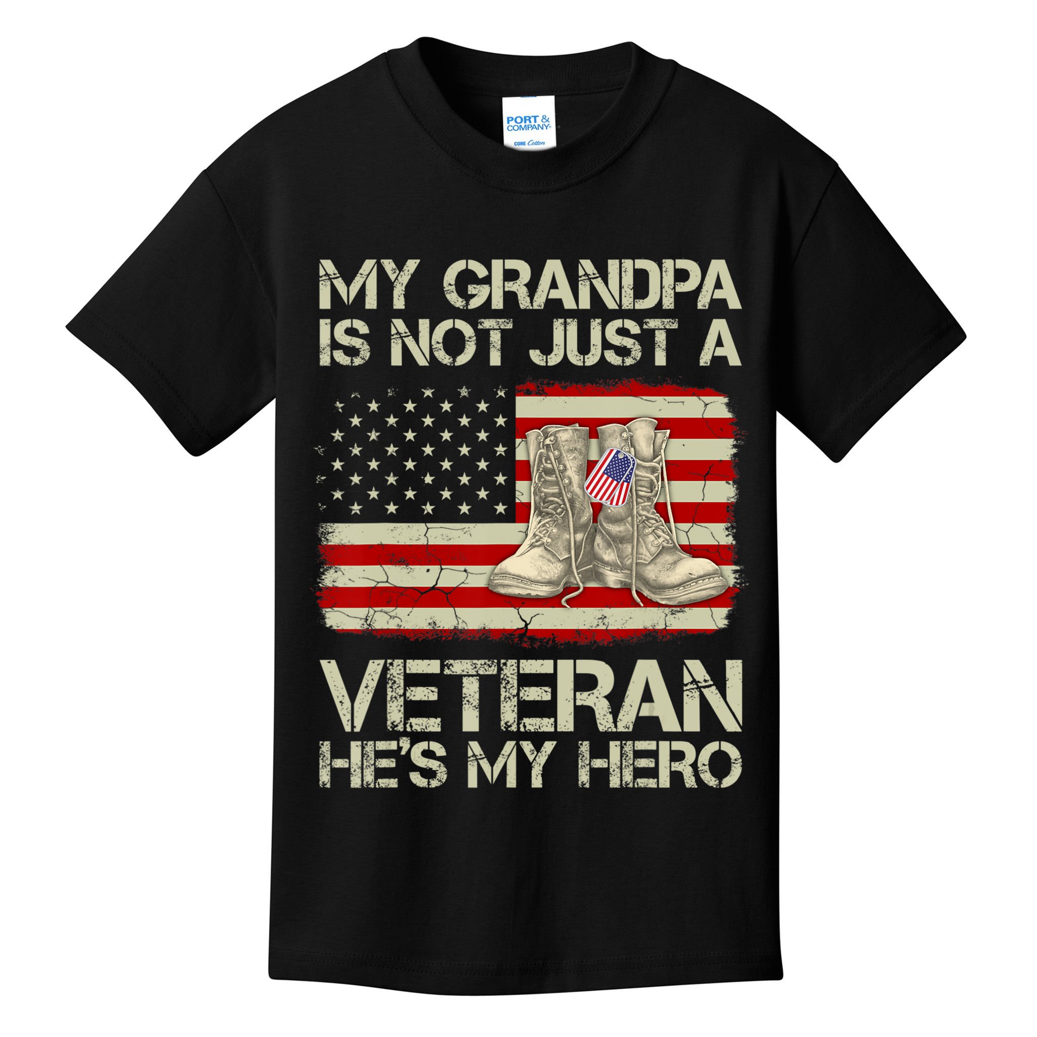 he's not just a veteran he is my grandpa Veteran Kids T-Shirt