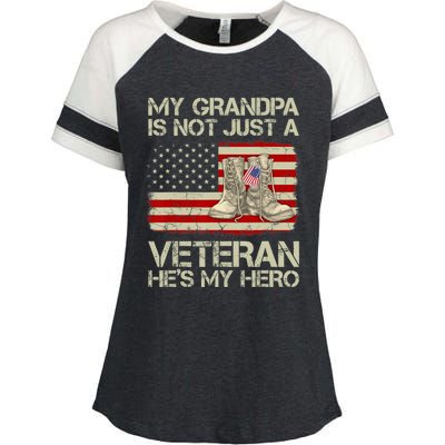 he's not just a veteran he is my grandpa Veteran Enza Ladies Jersey Colorblock Tee