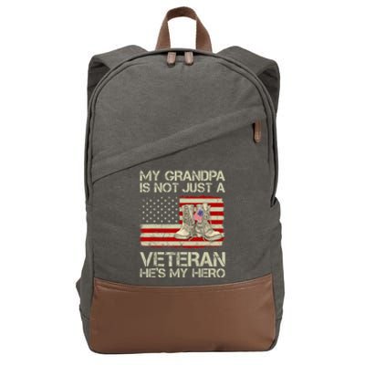 he's not just a veteran he is my grandpa Veteran Cotton Canvas Backpack