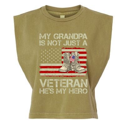 he's not just a veteran he is my grandpa Veteran Garment-Dyed Women's Muscle Tee