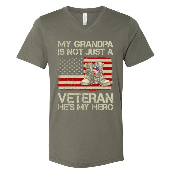 he's not just a veteran he is my grandpa Veteran V-Neck T-Shirt