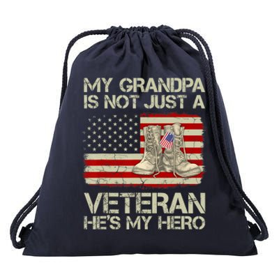 he's not just a veteran he is my grandpa Veteran Drawstring Bag