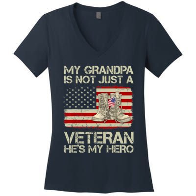 he's not just a veteran he is my grandpa Veteran Women's V-Neck T-Shirt