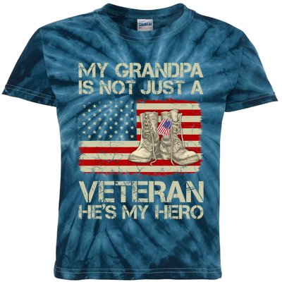 he's not just a veteran he is my grandpa Veteran Kids Tie-Dye T-Shirt