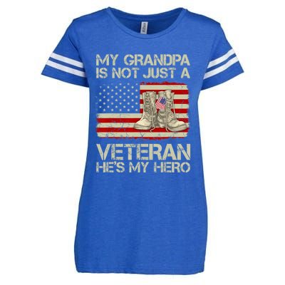 he's not just a veteran he is my grandpa Veteran Enza Ladies Jersey Football T-Shirt