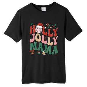 Holly N Jolly Mama Smile Santa Hat Jolly Mama Christmas Gift Tall Fusion ChromaSoft Performance T-Shirt