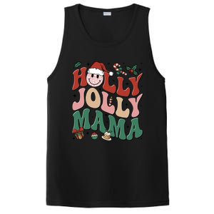 Holly N Jolly Mama Smile Santa Hat Jolly Mama Christmas Gift PosiCharge Competitor Tank