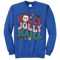 Holly N Jolly Mama Smile Santa Hat Jolly Mama Christmas Gift Sweatshirt