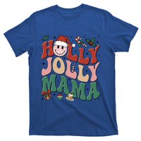 Holly N Jolly Mama Smile Santa Hat Jolly Mama Christmas Gift T-Shirt