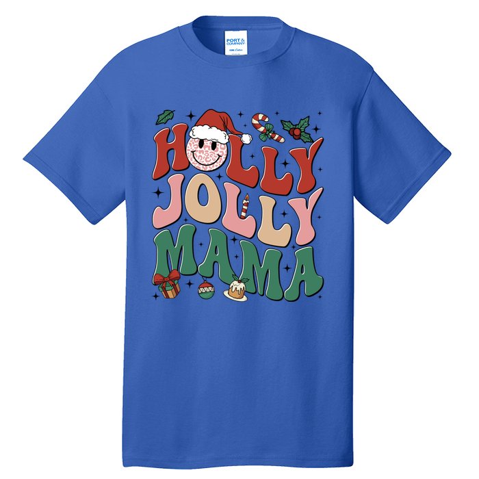 Holly N Jolly Mama Smile Santa Hat Jolly Mama Christmas Gift Tall T-Shirt