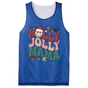 Holly N Jolly Mama Smile Santa Hat Jolly Mama Christmas Gift Mesh Reversible Basketball Jersey Tank