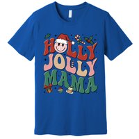 Holly N Jolly Mama Smile Santa Hat Jolly Mama Christmas Gift Premium T-Shirt