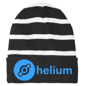 Helium Network Logo, Helium Crypto, HNT Token, Helium Logo Striped Beanie with Solid Band