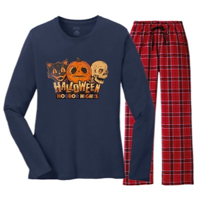 Horror Nights Lil’ Boo Halloween Women's Long Sleeve Flannel Pajama Set 