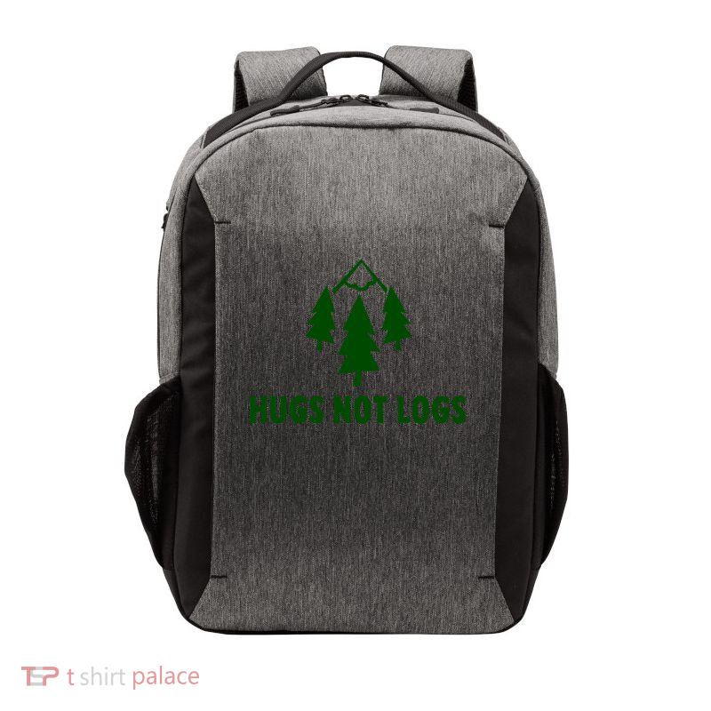 Hugs Not Logs Tree Hugger Nature Lover Earth Day Camping Cool Gift Vector Backpack