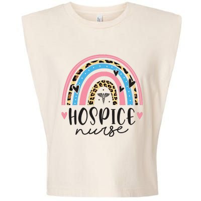 Hospice Nursing Leopard Rainbow RN Registered Hospice Nurse Garment-Dyed Women's Muscle Tee