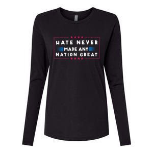 Hate Never Made Any Nation Great Funny Antitrump 2024 Gift Womens Cotton Relaxed Long Sleeve T-Shirt