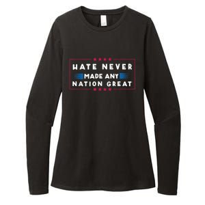 Hate Never Made Any Nation Great Funny Antitrump 2024 Gift Womens CVC Long Sleeve Shirt