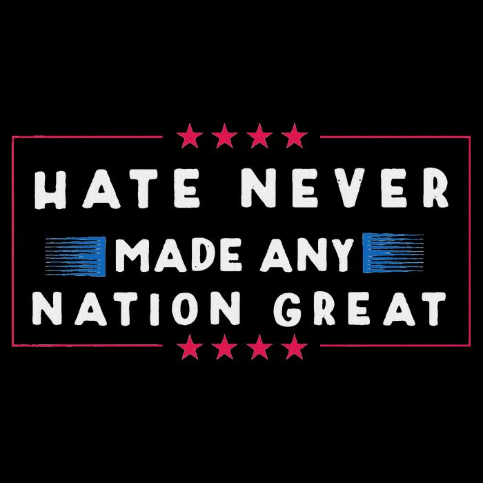Hate Never Made Any Nation Great Funny Anti Trump Drawstring Bag