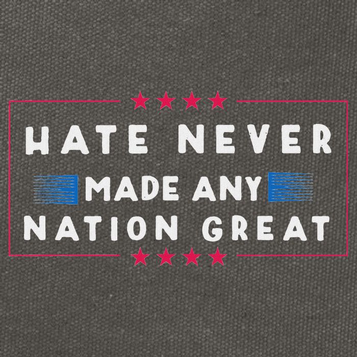 Hate Never Made Any Nation Great Funny Anti Trump Cotton Canvas Backpack