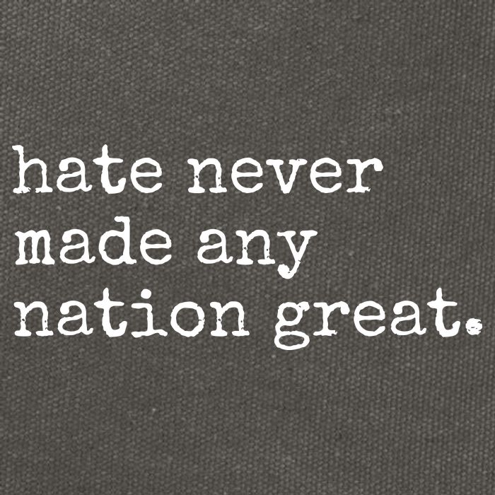 Hate Never Made Any Nation Great Cotton Canvas Backpack