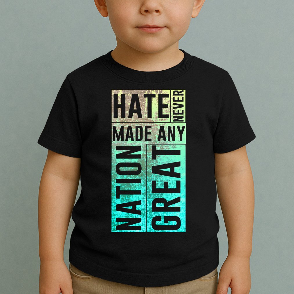 Hate Never Made Any Nation Great Political Protest Toddler T-Shirt