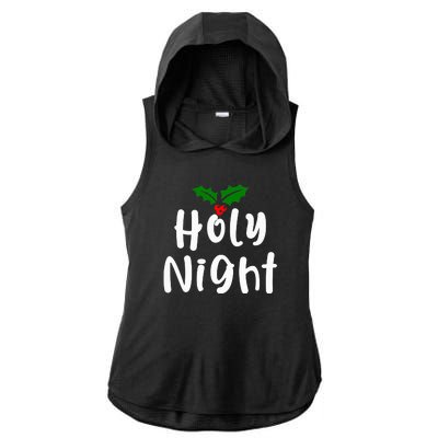 Holy Night | Merry Christmas Ladies PosiCharge Tri-Blend Wicking Draft Hoodie Tank