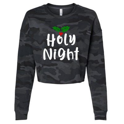 Holy Night | Merry Christmas Cropped Pullover Crew