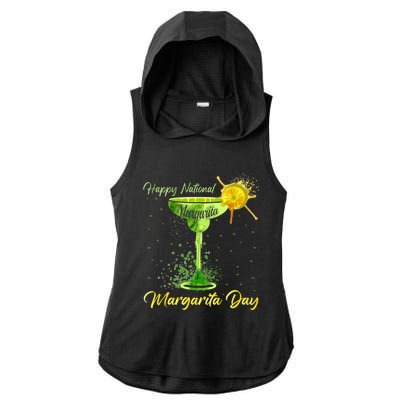 Happy National Margarita Day Funny Gift Ladies PosiCharge Tri-Blend Wicking Draft Hoodie Tank