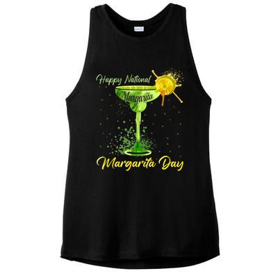 Happy National Margarita Day Funny Gift Ladies PosiCharge Tri-Blend Wicking Tank