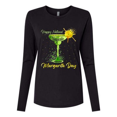 Happy National Margarita Day Funny Gift Womens Cotton Relaxed Long Sleeve T-Shirt