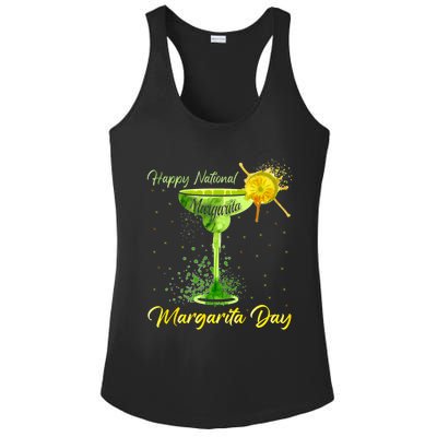 Happy National Margarita Day Funny Gift Ladies PosiCharge Competitor Racerback Tank