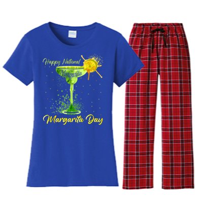 Happy National Margarita Day Funny Gift Women's Flannel Pajama Set